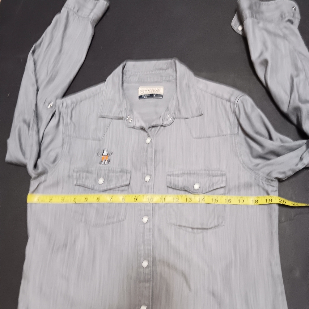 HOUSTON RODEO EDITION MAGELLAN gray Tencel blend shirt, S - Picture 13 of 14